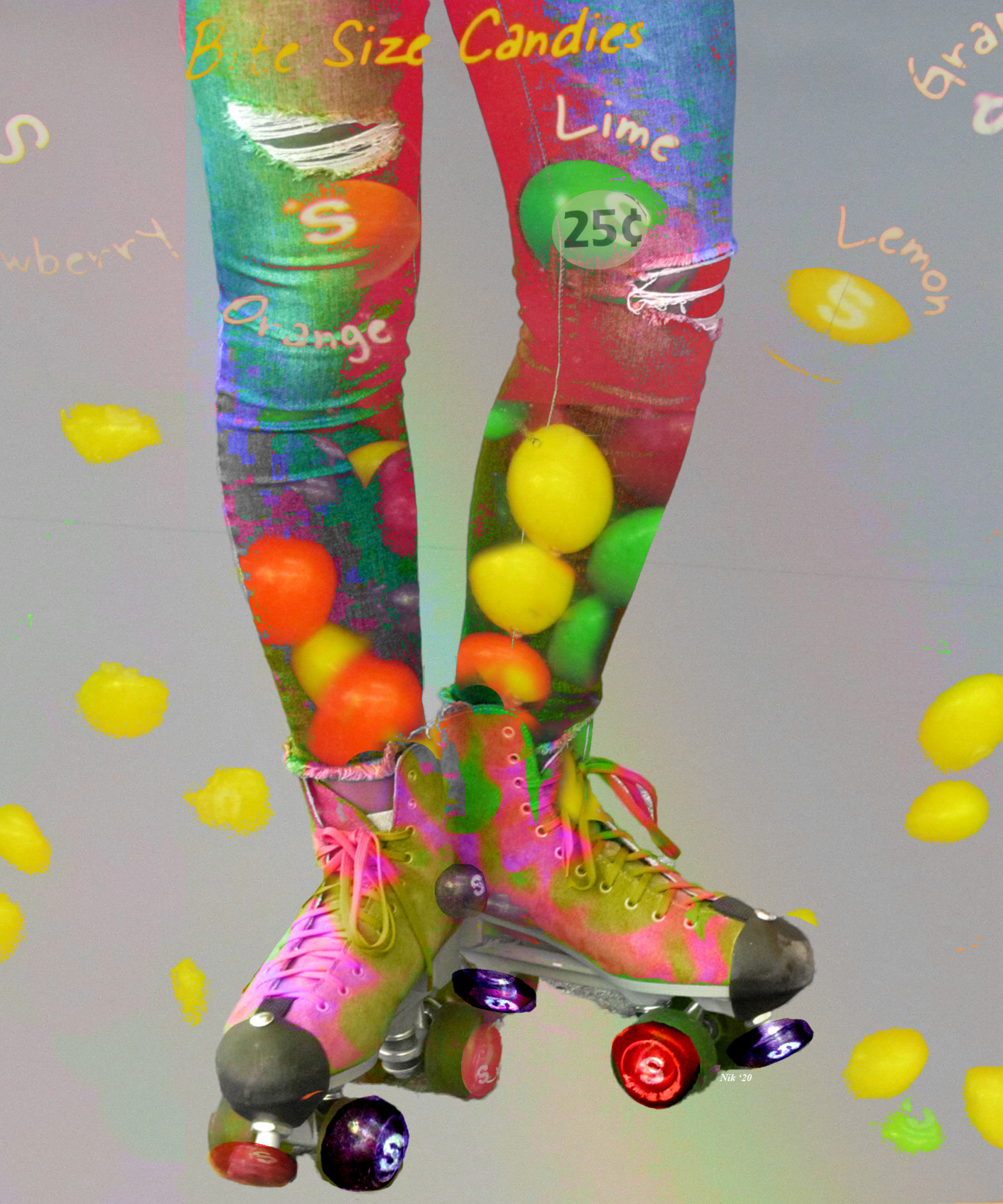 Blick Enlargement 18X24 Skates Pink Young Woman Collage3B With Skittles And Rainbows Porshas Pink Porsche Riverbank State Park August 18 2019