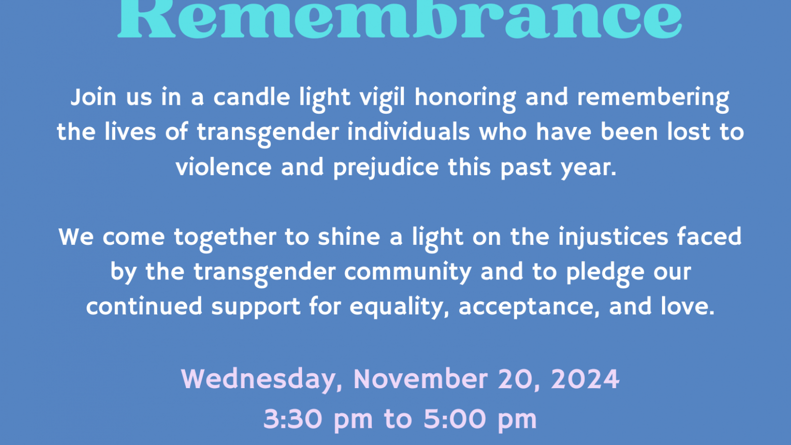 Transgender Day of Remembrance 1